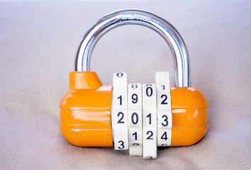 Combination lock with the year as a combination