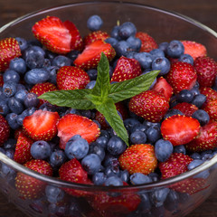 Strawberries and blueberries