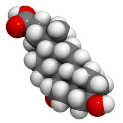 Ursodiol (ursodeoxycholic acid, UDCA) gallstone treatment drug
