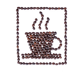 Coffee beans on white background