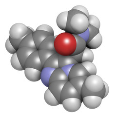 Zolpidem insomnia drug (sleeping pill), chemical structure.