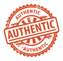 Stamp with the text Authentic written inside the stamp, vector