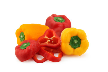 Fresh Bell peppers isolated on white background