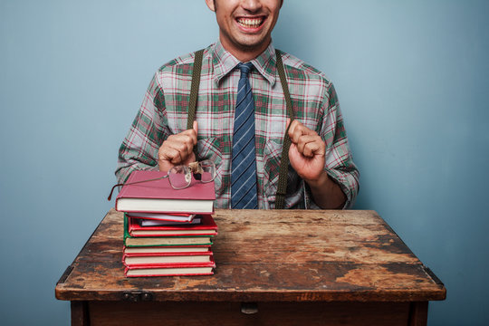 Young Geek Excited About Studying