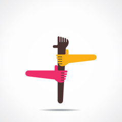 every hand connect each other icon