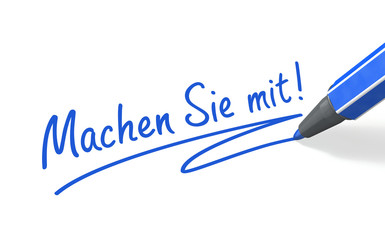 Machen sie mit! blau