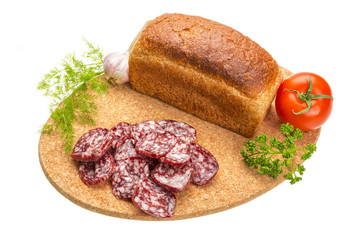 Fresh ripe salami