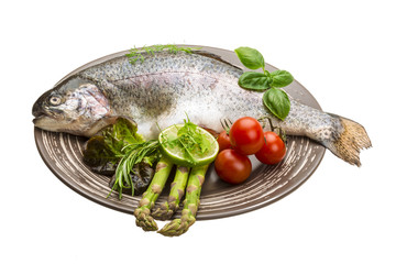 Fresh raw rainbow trout