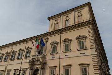 Fototapeta na wymiar Rome, the Consulta building in Quirinale square.