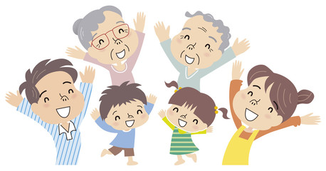 喜ぶ家族