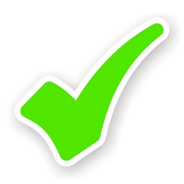 sticker of green check mark
