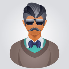 Hipster user icon.