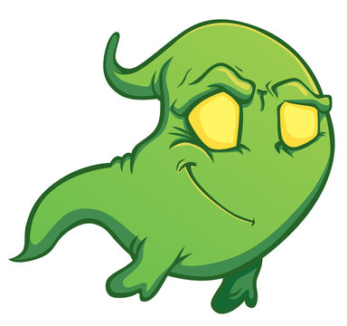 Smile green cartoon ghost