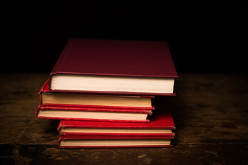 Stack of hardcover books