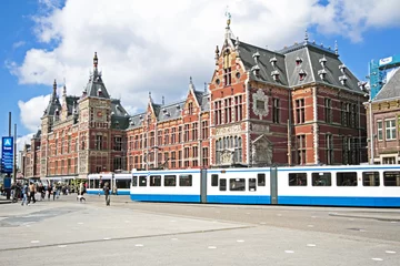 Fototapete Rund Hauptbahnhof in Amsterdam in den Niederlanden © Nataraj
