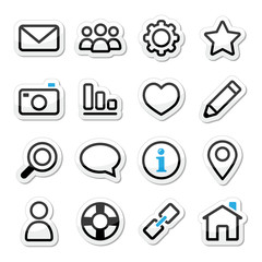 Website menu navigation stroke icons