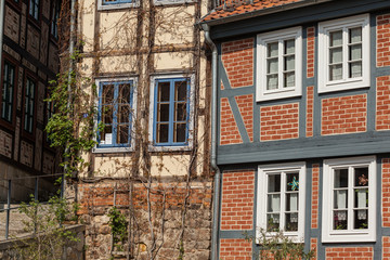 Welterbestadt Quedlinburg Fachwerkfassen im Stadtkern