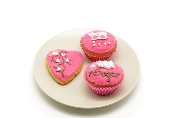 Plate with different cakes
