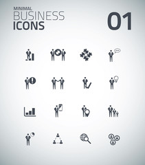 Minimal business icon set vector 01