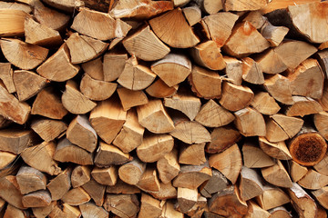 pile of wood logs. seamless background