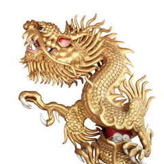 Chinese Golden Dragon Sculpture