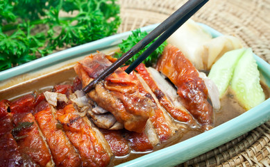 Roasted Duck Fillet With Sauce and Vegetable