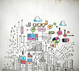 Business colorful sketch