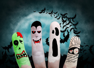 halloween concept - Painted finger