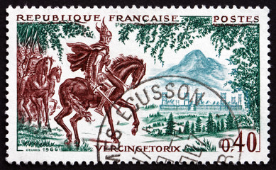 Postage stamp France 1966 Vercingetorix at Gergovie, 52 B.C.