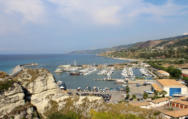 Naklejka premium Port and Boats, Calabria, Tropea, South Italy
