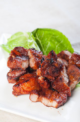 grilled barbecue pork belly with rice