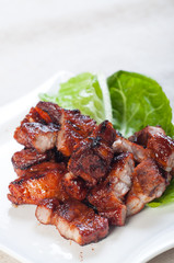 grilled barbecue pork belly with rice