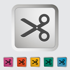 Scissors. Single icon. Vector illustration.