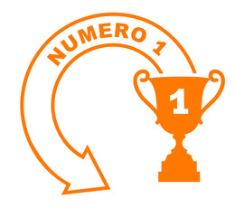 numéro 1 flèche orange