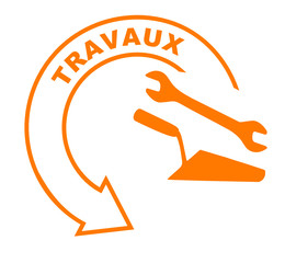 travaux flèche orange
