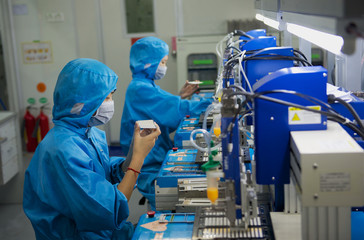 science factory china production LED technology - obrazy, fototapety, plakaty