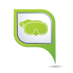 Fototapeta premium Map pointer with diving mask icon