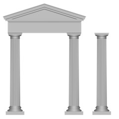 Portail et colonne en style grec - obrazy, fototapety, plakaty