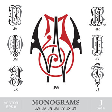 Vintage Monograms JW JV JR JM JY JX JT