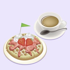 A Smoking Hot Coffee with Tradition Waffle
