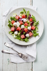 Watermelon Salad with mozzarella