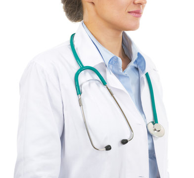 Closeup on doctor woman