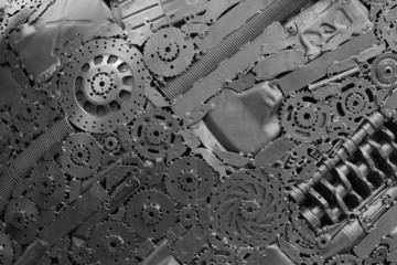 Metal gears background, Macro close-up for design work