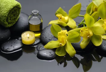 Keuken spatwand met foto Zen pebbles. Stone spa and healthcare concept. © Mee Ting