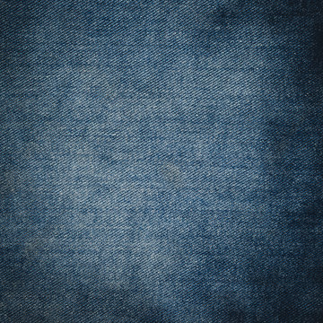 Texture of blue jeans  close up