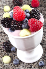 dessert bowl with summer fruit