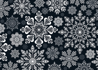 Deco_Flocons Fond Noir