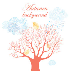 Autumn background with a tree