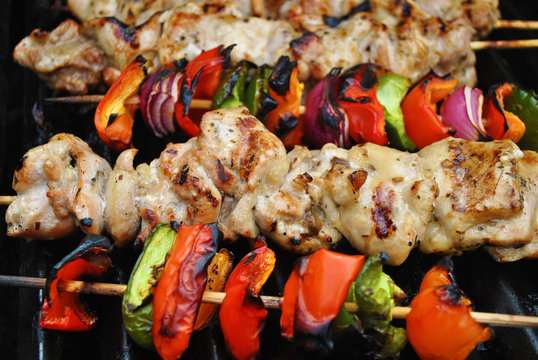 Grilled Chicken and Pepper Kabobs