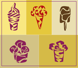 ice cream . icons .